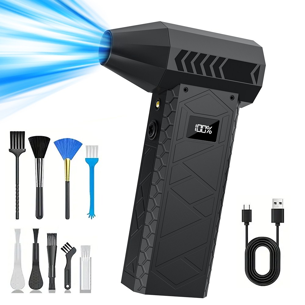 Zaxnouvi 초강력 무선 에어건 미니 차량용 청소기 휴대용 세차 캠핑 터보건 송풍기 200000RPM, 블랙 88,000원