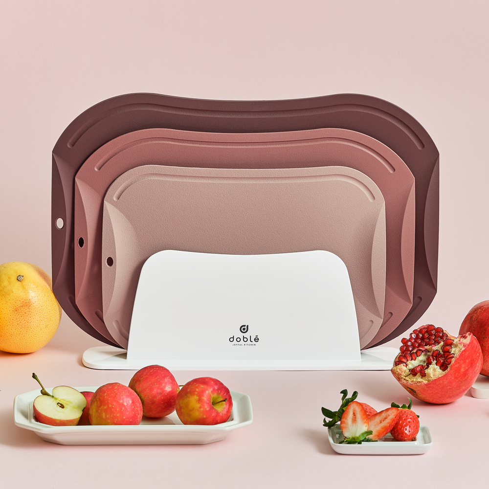 도블레 칼집이 나지 않는 도마 세트, 1개, 도마 살몬 소 + 말린장미 중 + 버건디 대 + ABS 거치대 59,420원