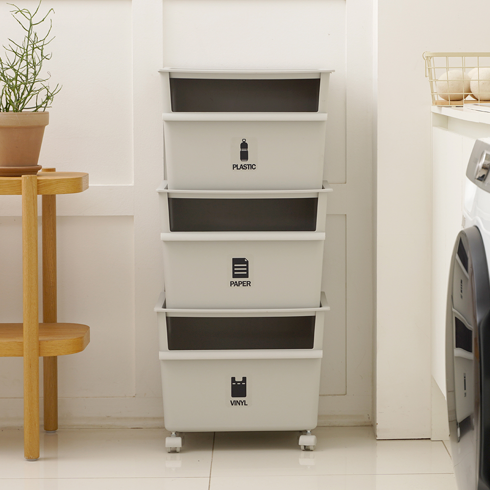 라이피스트 클린업 이동식 분리수거함 45L 3p 30,820원