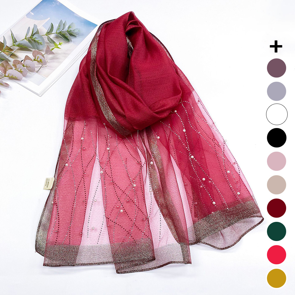 아뗄릭 크로스 진주큐빅 은은 롱 스카프 14681 + 쇼핑백 세트 27,440원