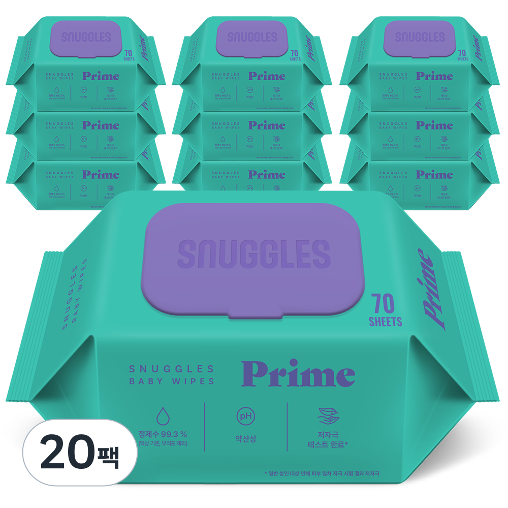 스너글스 프라임 유아용 피부 저자극 인증 아기물티슈 엠보싱 캡형 19,180원