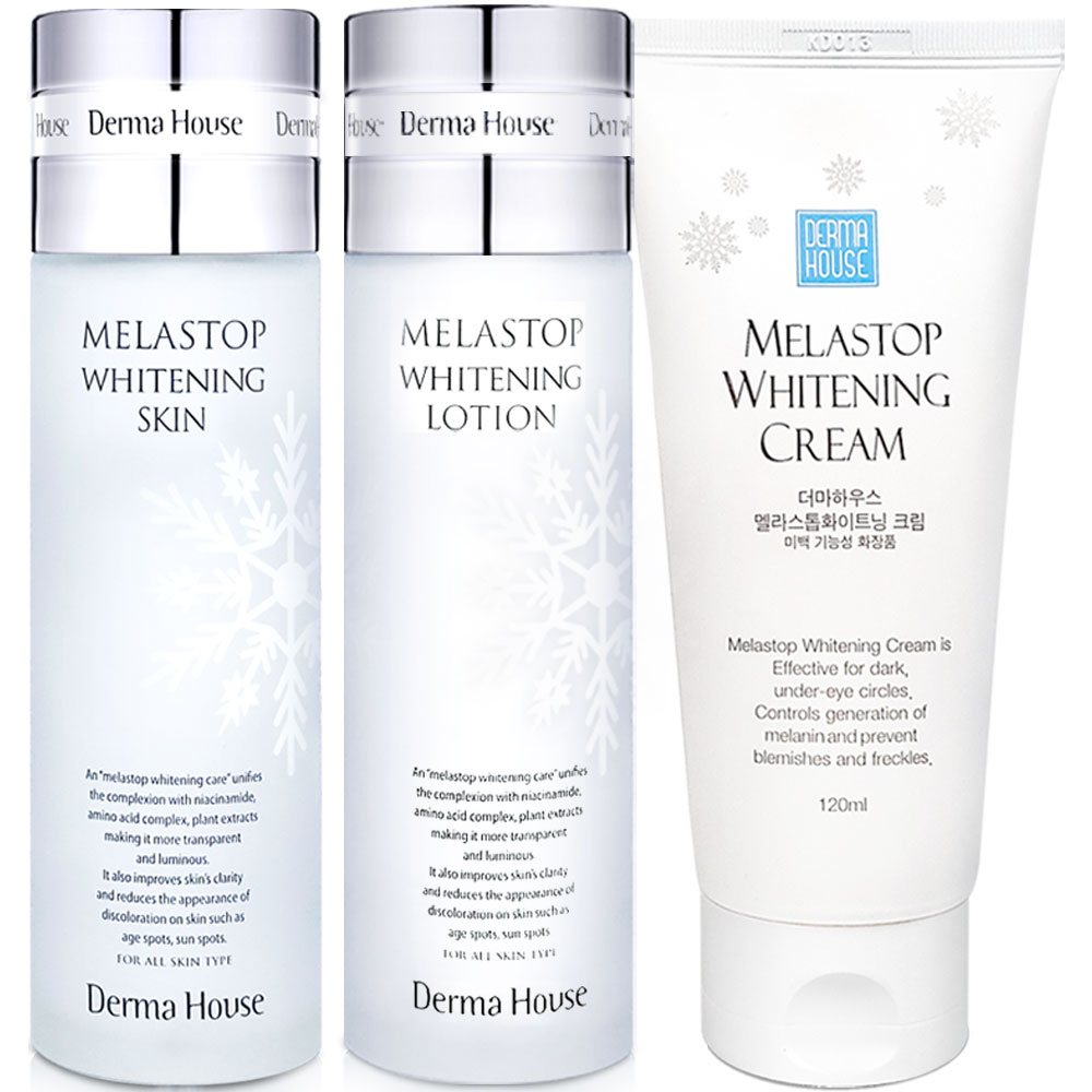 스킨케어 더마하우스 멜라스톱 미백 대용량 3종(미백 생기 촉촉 스킨+미백 윤기 로션+미백 대용량 크림)/ 기미 잡티관리 칙칙한피부, 1세트 24,900원