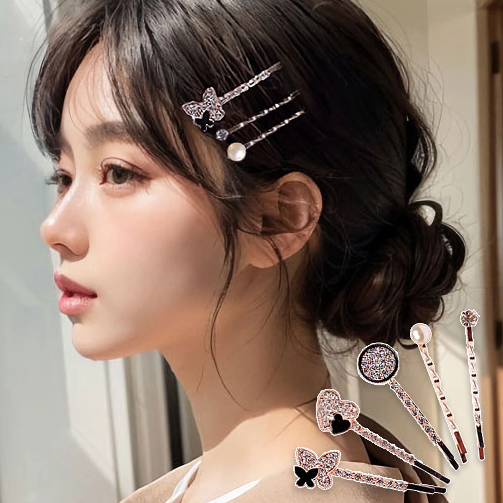 코욜하우키 메탈 진주 큐빅 헤어 실핀 3개 세트 여성 헤어핀 고정핀 머리핀 앞머리핀 6,800원