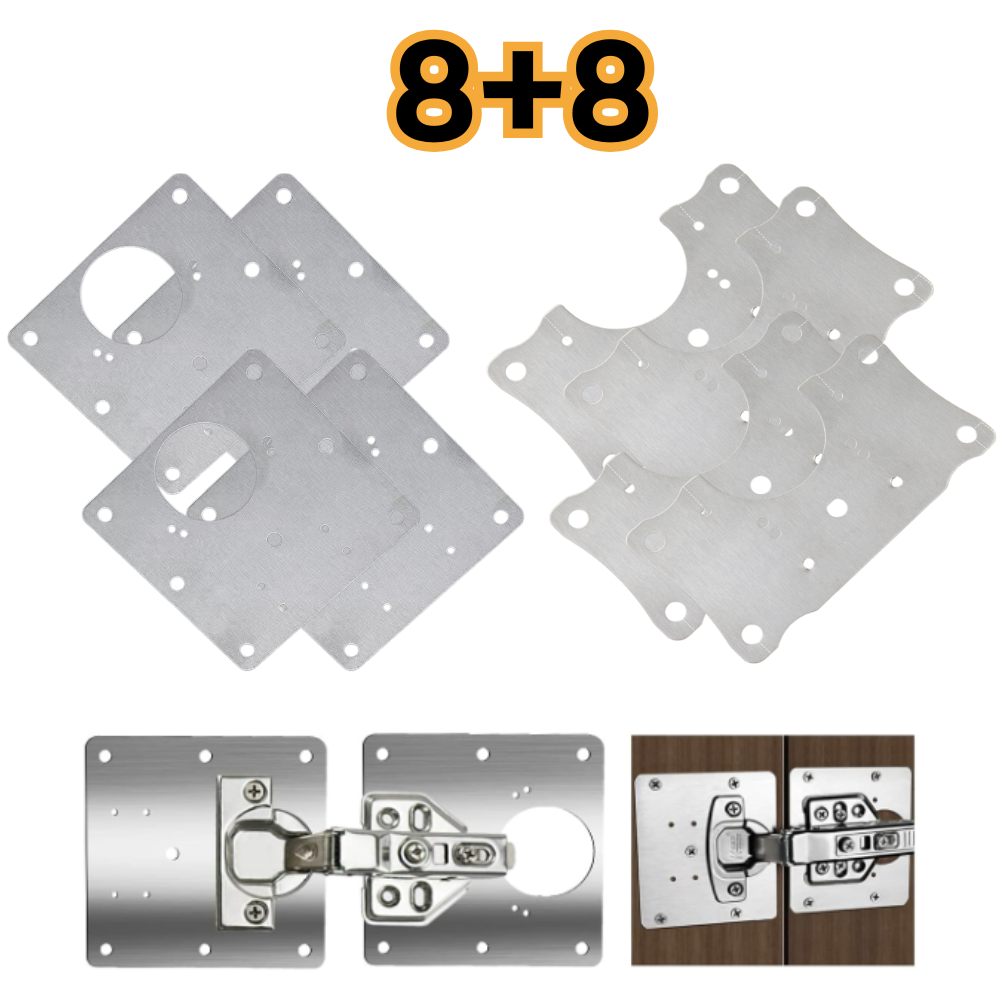 슬로우믹스 경첩 보강 판 플레이트 가구 장농 사각 스텐 싱크 수리 문짝, 16개 14,500원