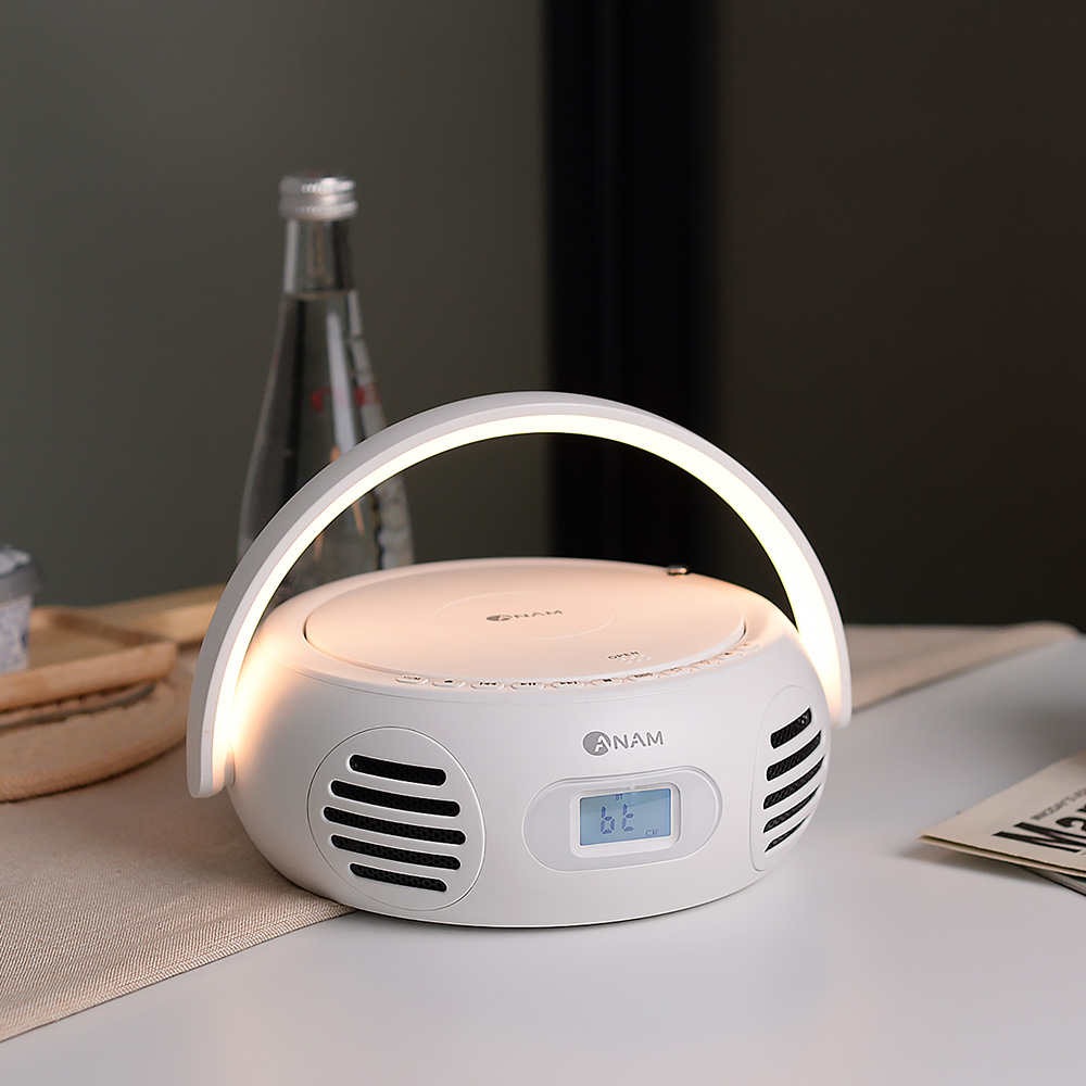 아남 포터블 무드등 FM라디오 레트로 무선 블루투스 CD플레이어, 화이트, A-350L 69,800원