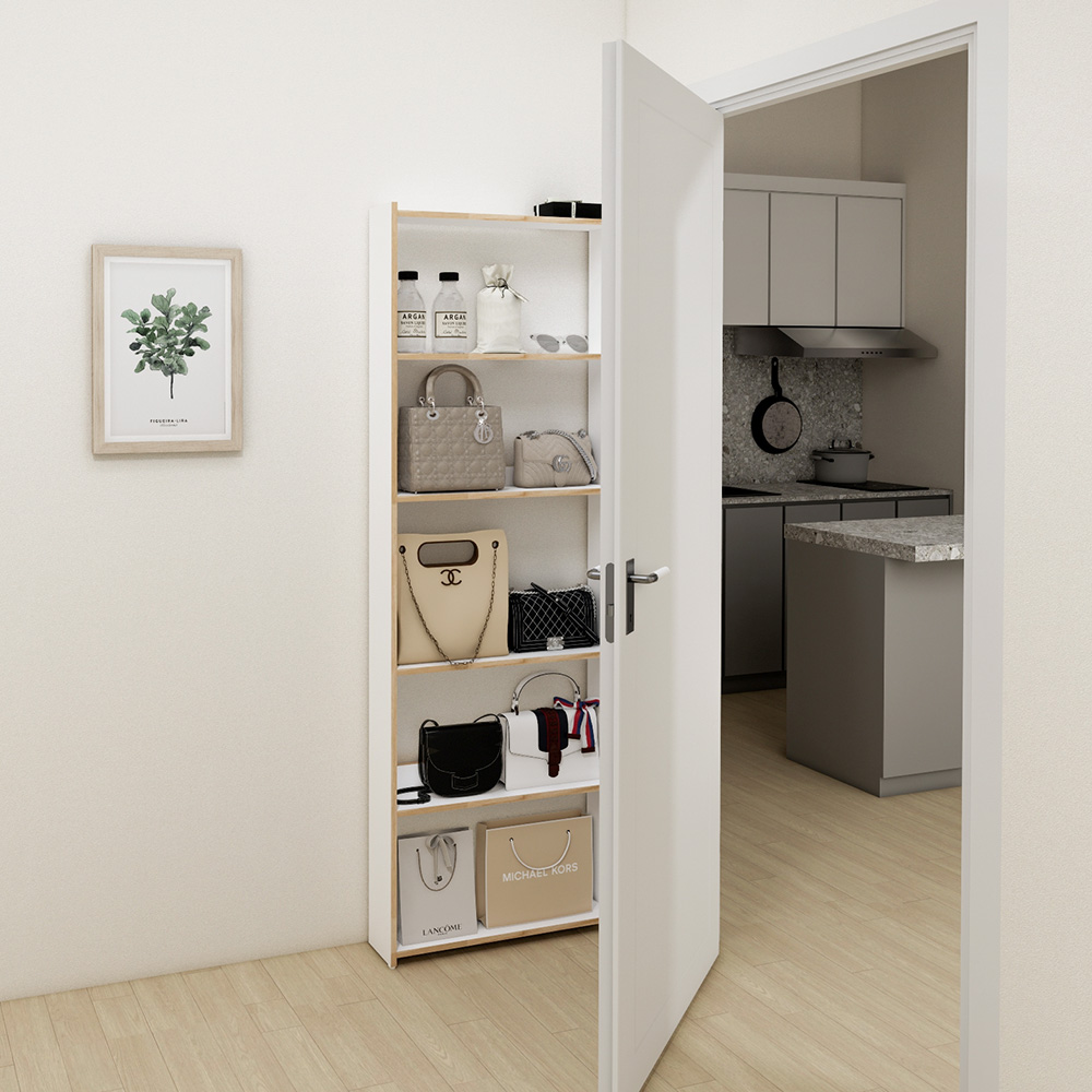 폭좁은 틈새수납장 까꿍슬림선반 화이트, 단품 99,000원