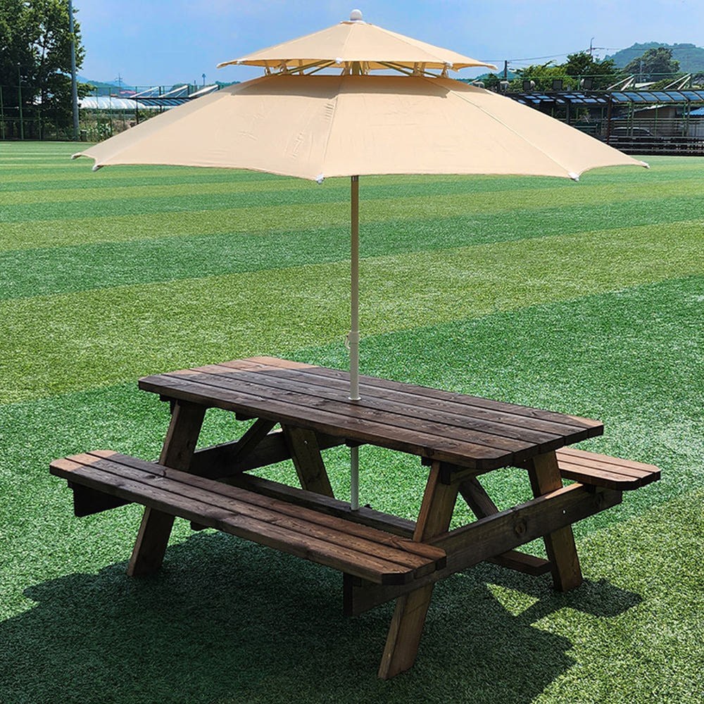 목수이야기 일체형 야외테이블 세트 원목 야외용 파라솔 4인 6-8인 도색 무도색 147,300원