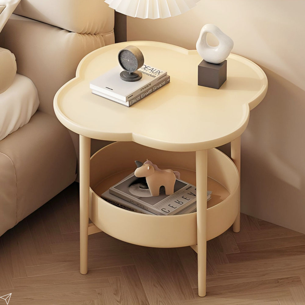 바투하루 네잎클로버 원형 침대 사이드 테이블, 아이보리 16,860원