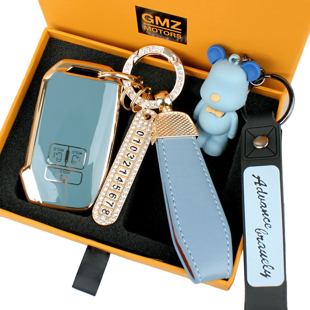 지엠지모터스 기아 자동차 전용 TPU 스마트 키홀더 키링 케이스+전화번호 스트랩+가죽스트랩+곰돌이 열쇠고리 세트 15,800원