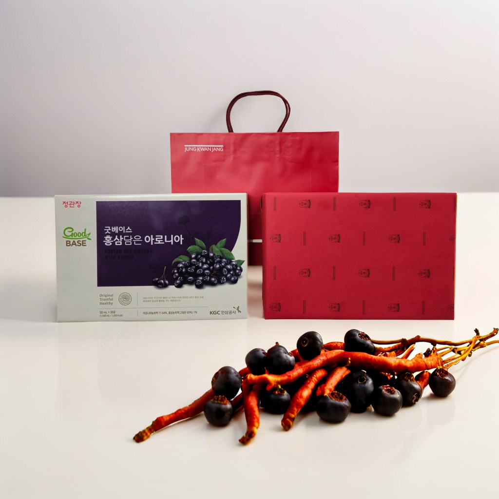 정관장 굿베이스 홍삼담은 아로니아 (선물포장 + 쇼핑백 포함), 1.5L, 1세트 47,760원
