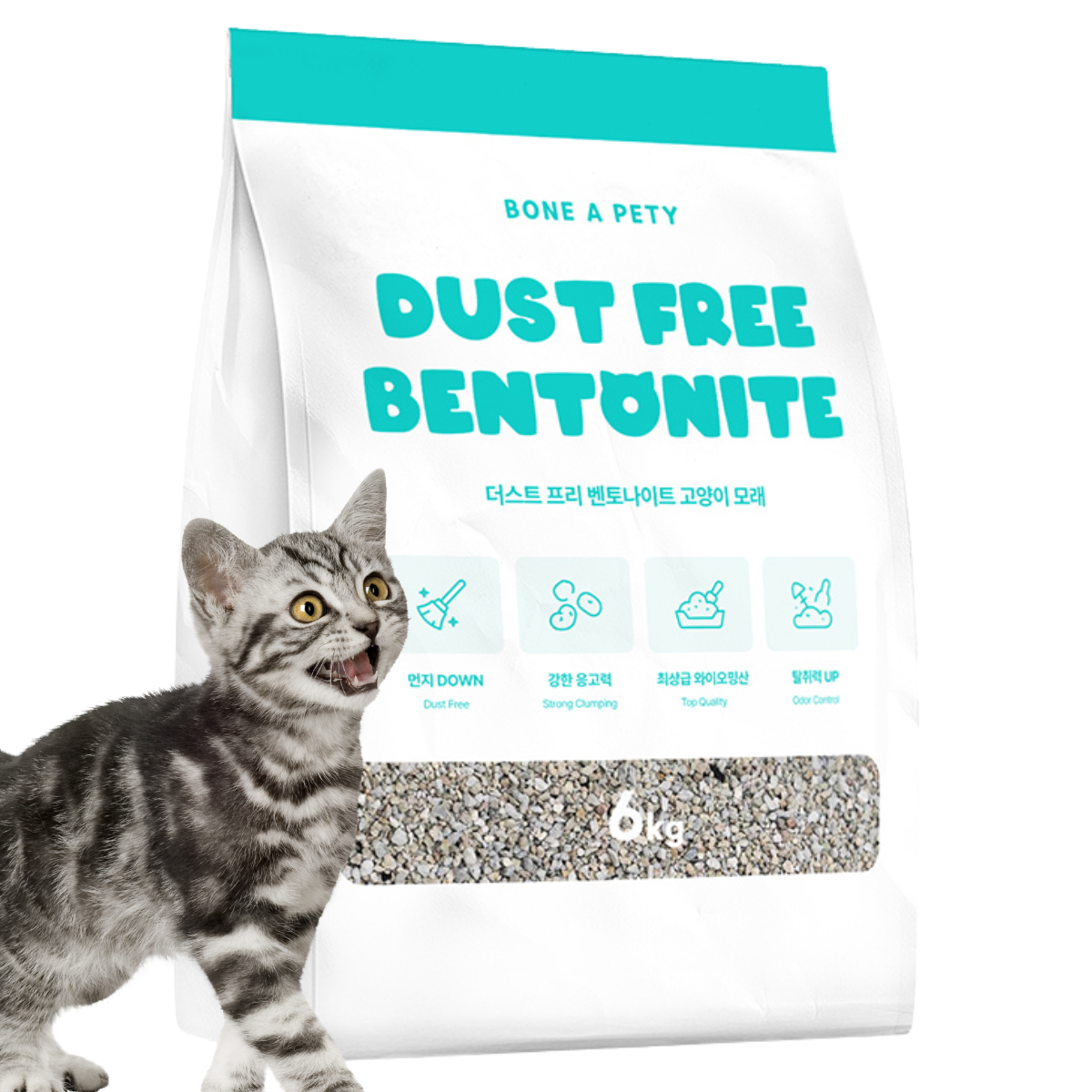본아페티 프리미엄 고양이 벤토나이트 먼지 없는 모래 와이오밍산, 6kg, 1개, 무향 11,000원