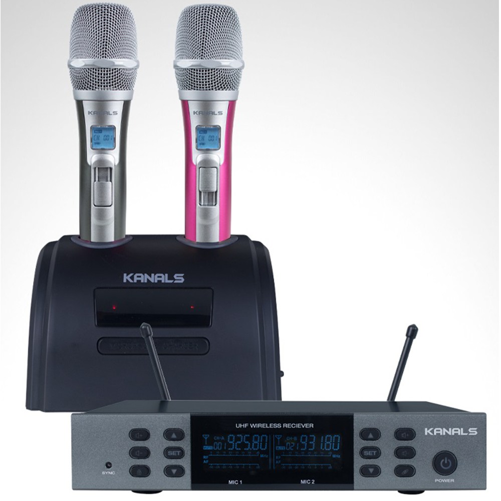 카날스 무선마이크 2채널 세트 충전식마이크 KB-9500 강의용 방송용 노래방 보컬용 490,000원