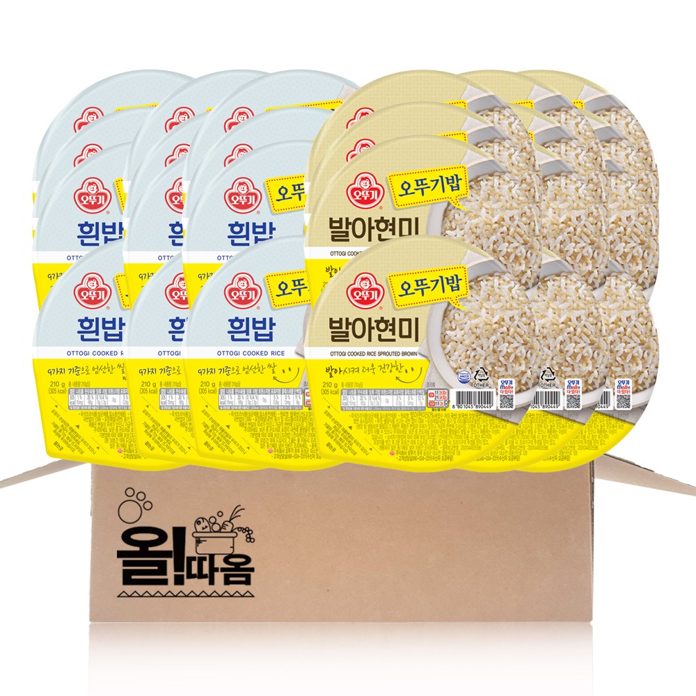 오뚜기 맛있는 즉석밥 2종 기획세트 1호(오뚜기밥 210g12+발아현미 210g 12) 32,710원