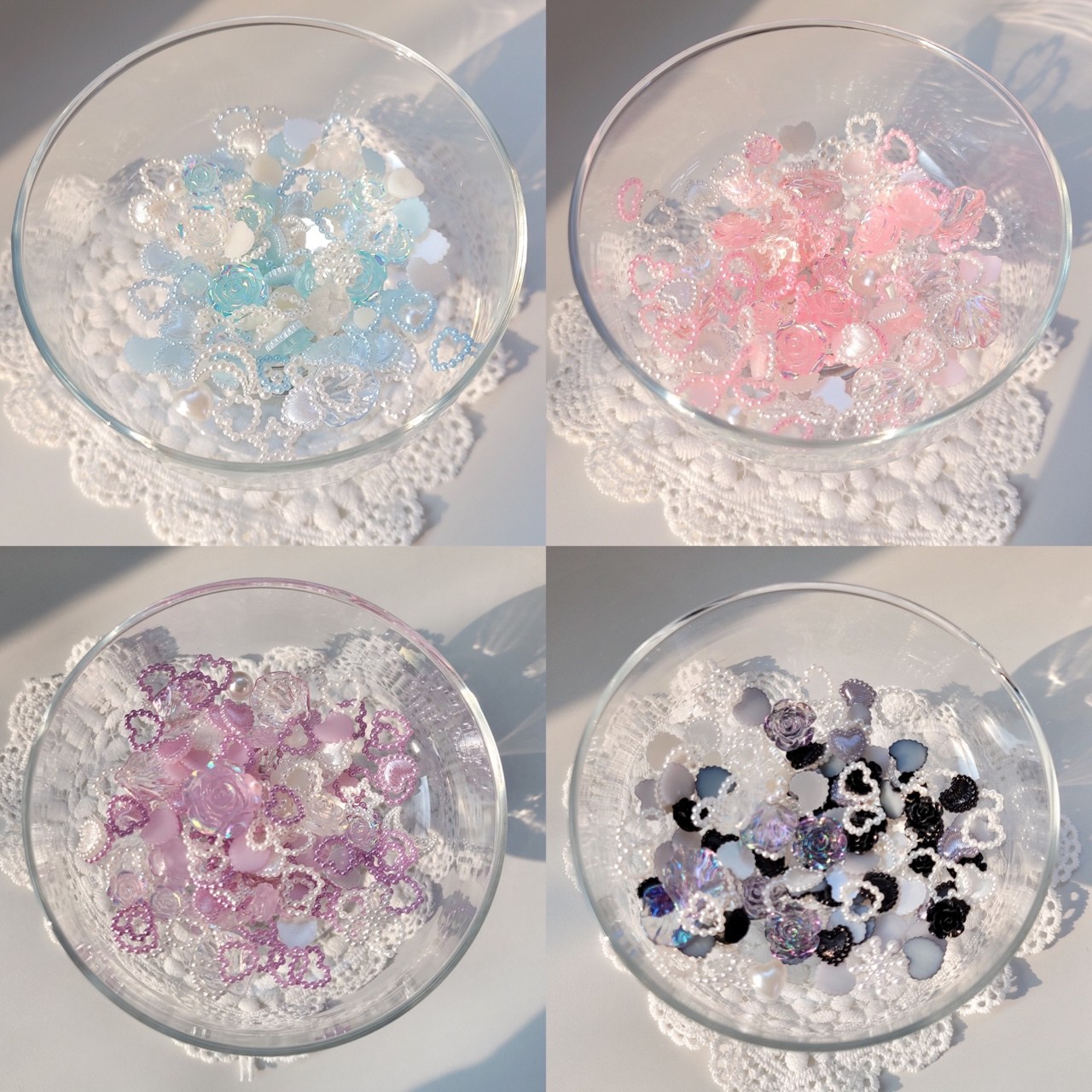 컬러테마 하트비즈링 믹스 오로라 장미 데코덴 탑로더 폰케이스 꾸미기 세트 2,200원