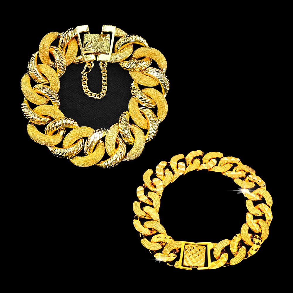 2종세트 18k 도금 팔찌 세트 변색없는 노블레스 임페리얼 두꺼운 남성 남자 38,600원
