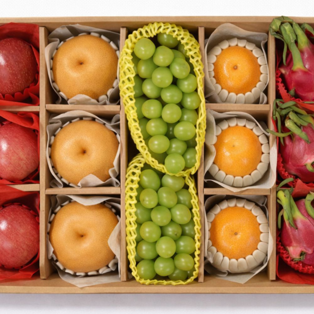 시그니처 엄선 세트 3호 (사과 배 샤인머스켓 자몽 용과 혼합 구성), 1박스 121,000원