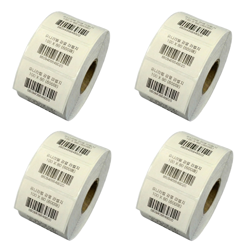 감열라벨지 가로10cm 세로8cm 600매, 4롤 60,800원