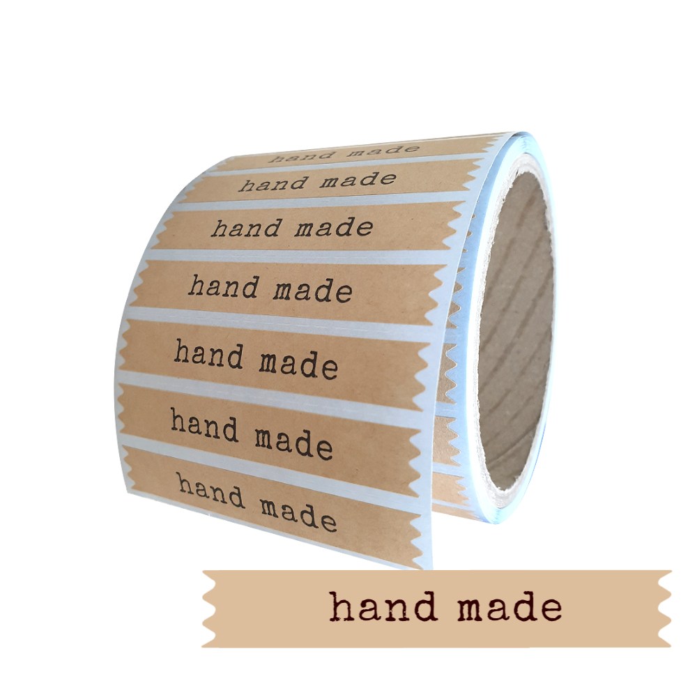 핸드메이드 스티커 크라프트 크래프트 롤 지그제그 라벨 베이지 8,400원