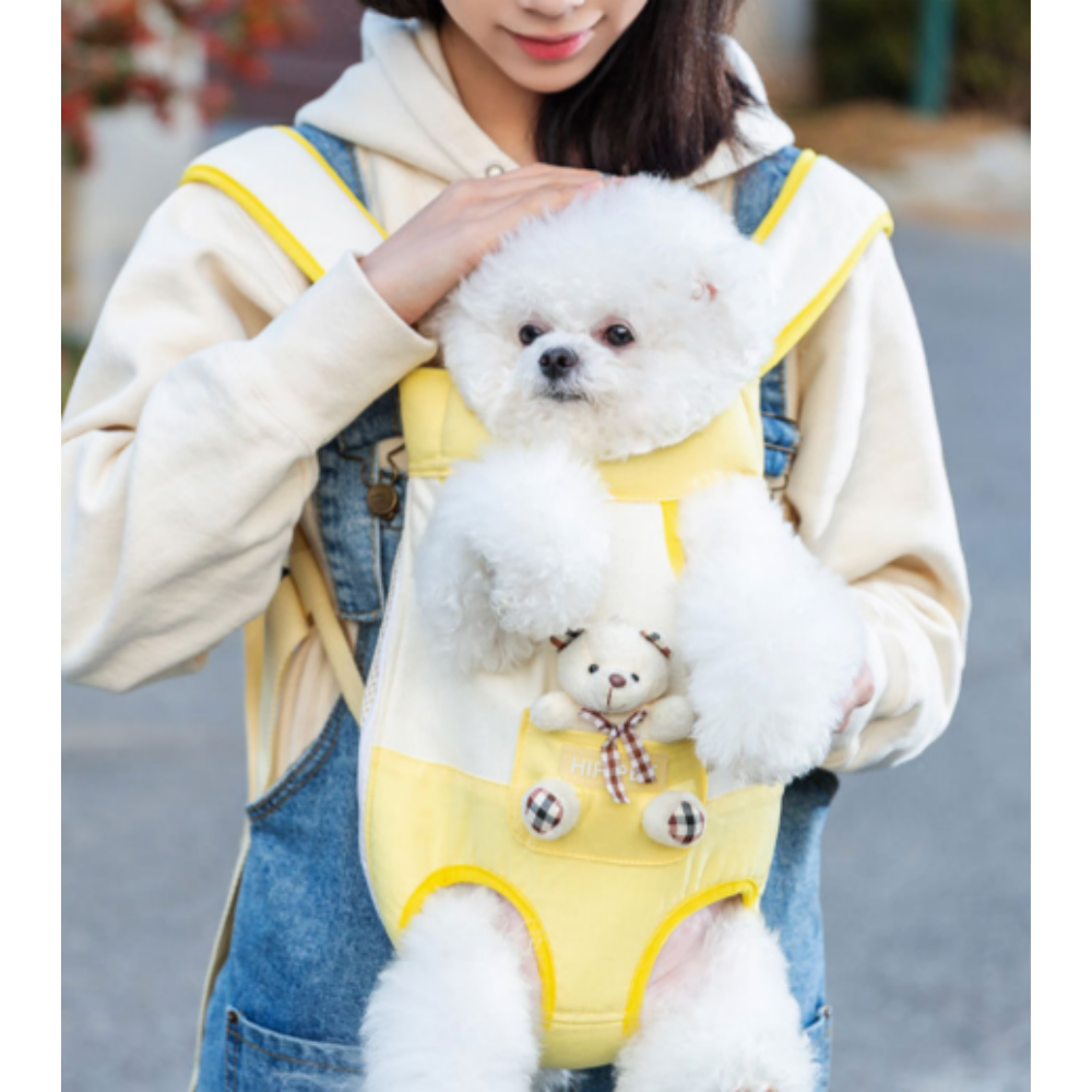 [담요 증정] 푸르픽 봄 강아지 앞포대기 앞가방 기내용 이동장 대형견가능 곰돌이, 1개 18,900원