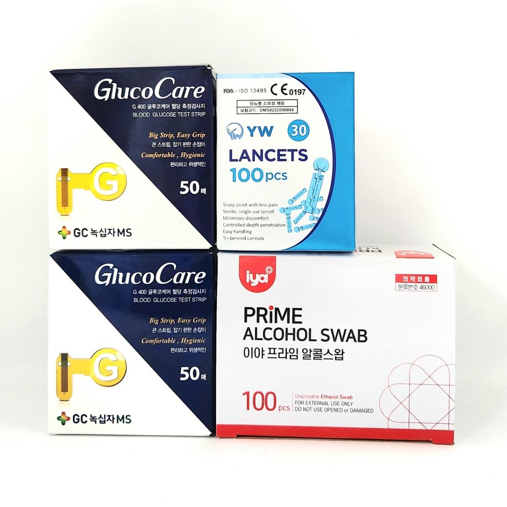 녹십자MS G400 글루코케어 혈당시험지100매(솜100+침100 증정) [네오헬스케어 출고], 1개 30,000원