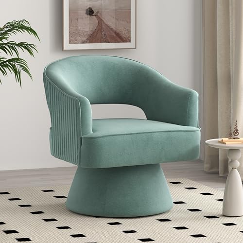 북유럽 인테리어 벨벳 회전 의자 360도 스위블 라운지 암체어 홈카페 안락의자 오렌지 컬러, 1개, 그린색 200,000원