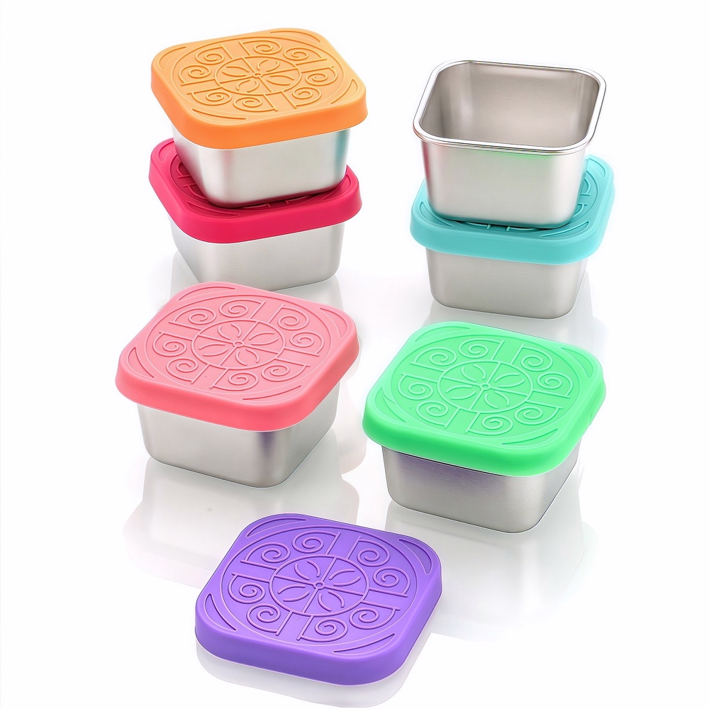 엘리펀트 네모 스테인리스 소스통 플라워 실리콘뚜껑 미니 양념통 실버, 60ml, 6개 16,900원