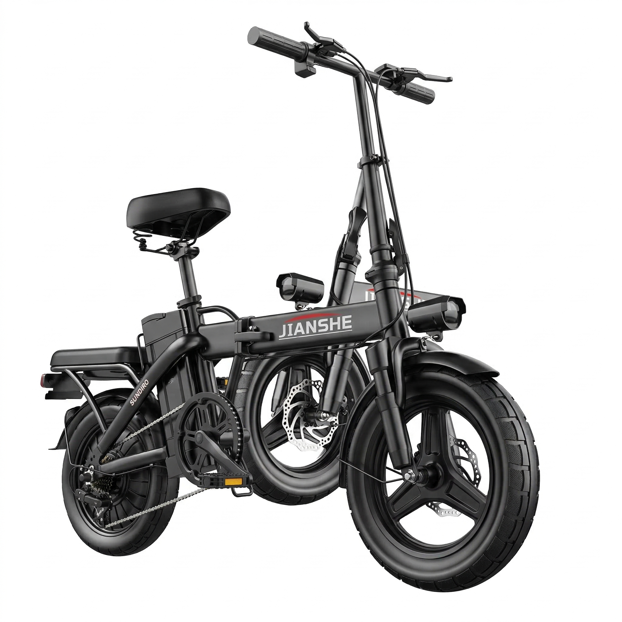 윈드그릿 파워풀한 고출력 접이식 전기자전거 48V 출퇴근용 성인용 자토바이, 블랙, 알루미늄 합금 542,000원