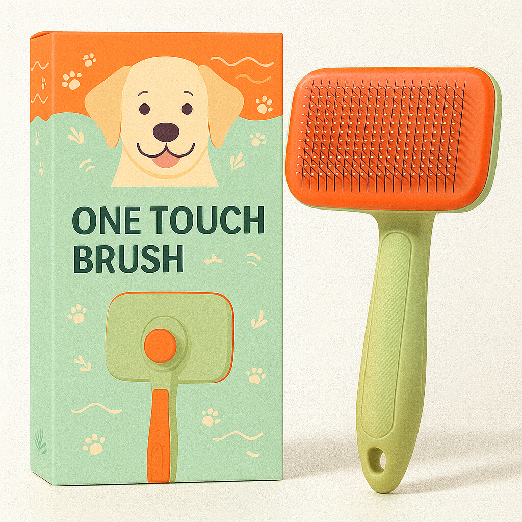 루세아 부드럽개 꼼꼼빗질 반려동물 원터치 브러쉬, 1개, 오렌지그린 14,000원