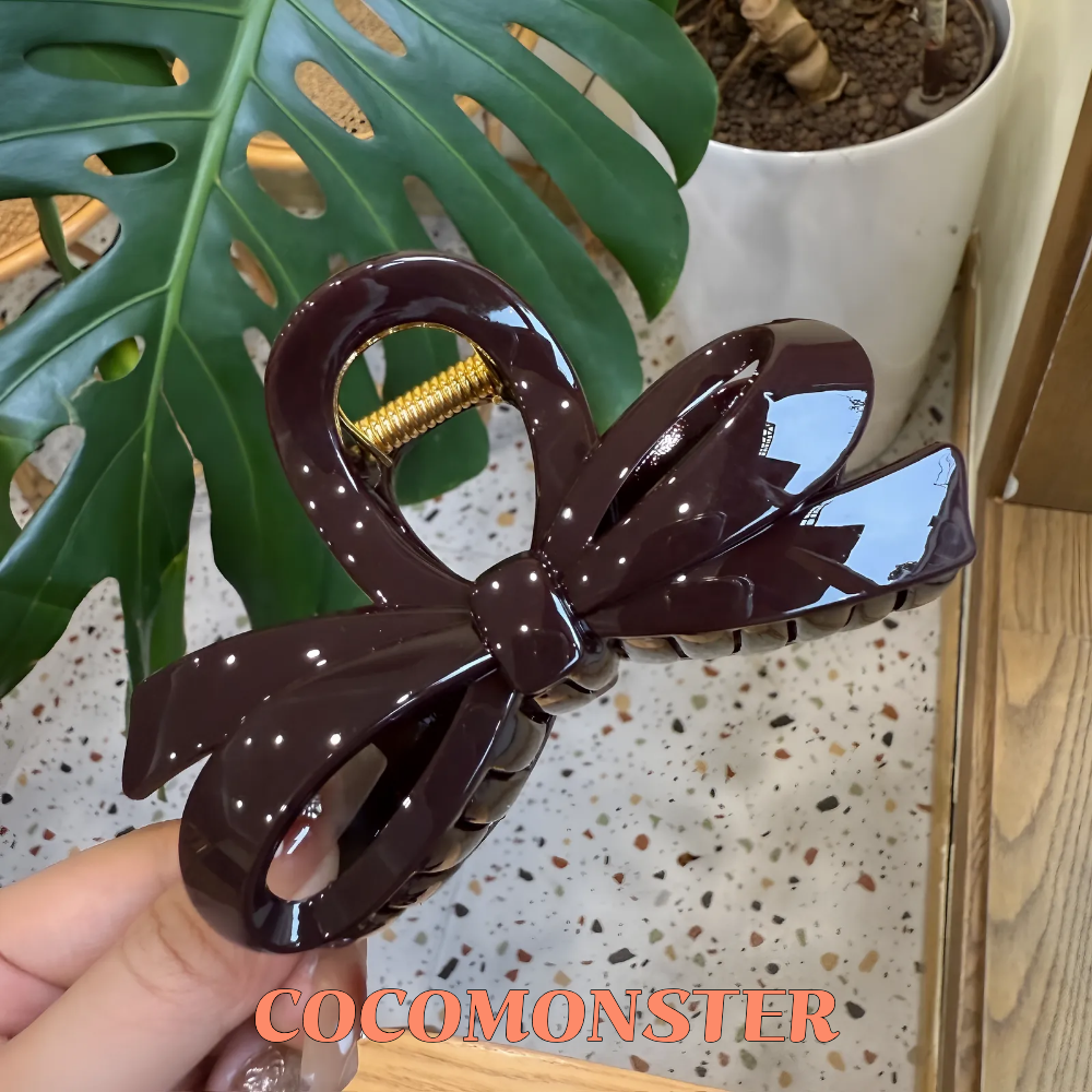 COCOMONSTER 프리미엄 왕리본 올림머리 헤어 집게핀 반머리 헤어핀 11cm 14,900원