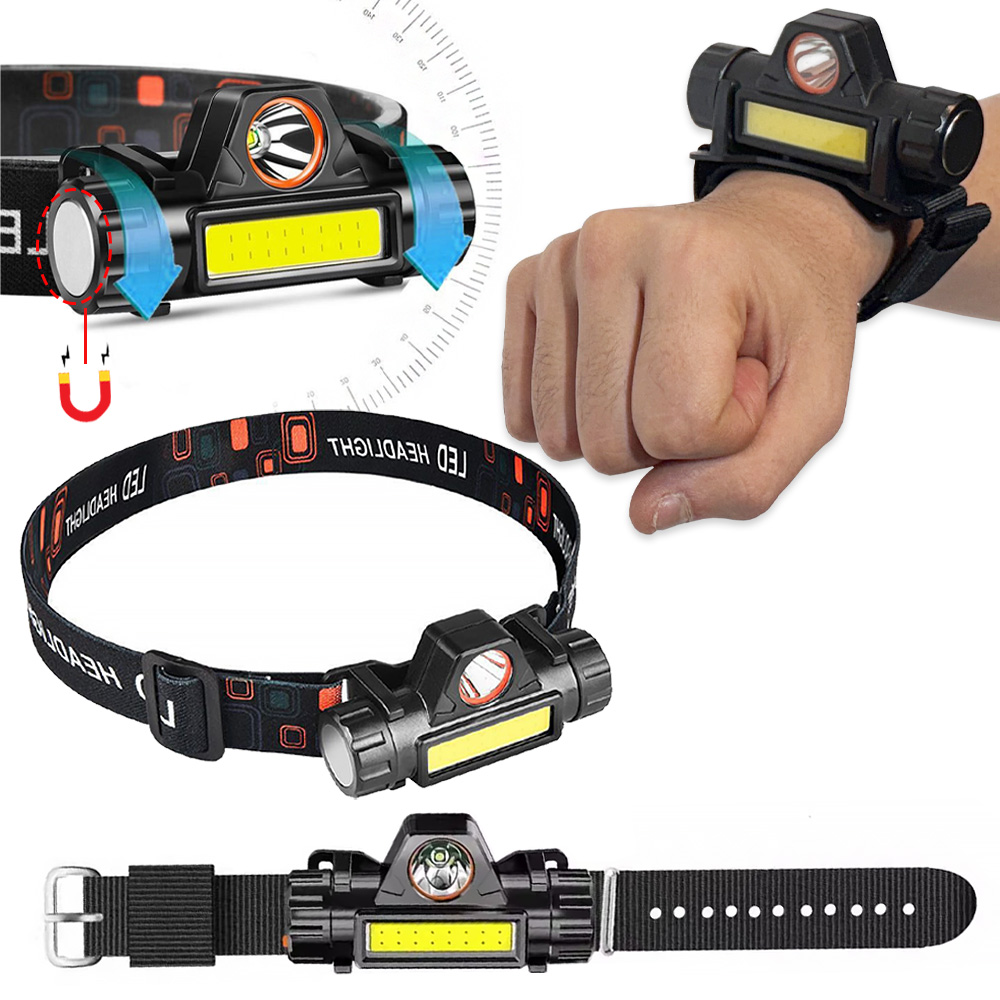 LED 손목밴드 랜턴 각도조절 헤드랜턴 손전등 자전거 오토바이 라이트 야간 작업 방수 손목랜턴, 1개 6,900원