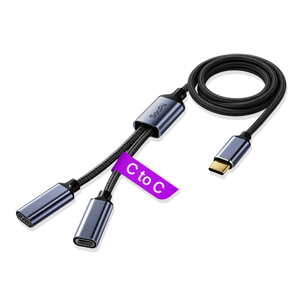 수피 Y자형 USB C to C타입 듀얼 데이터전송 연장 케이블 GD28 변환젠더, 1.5m, 1개 8,500원