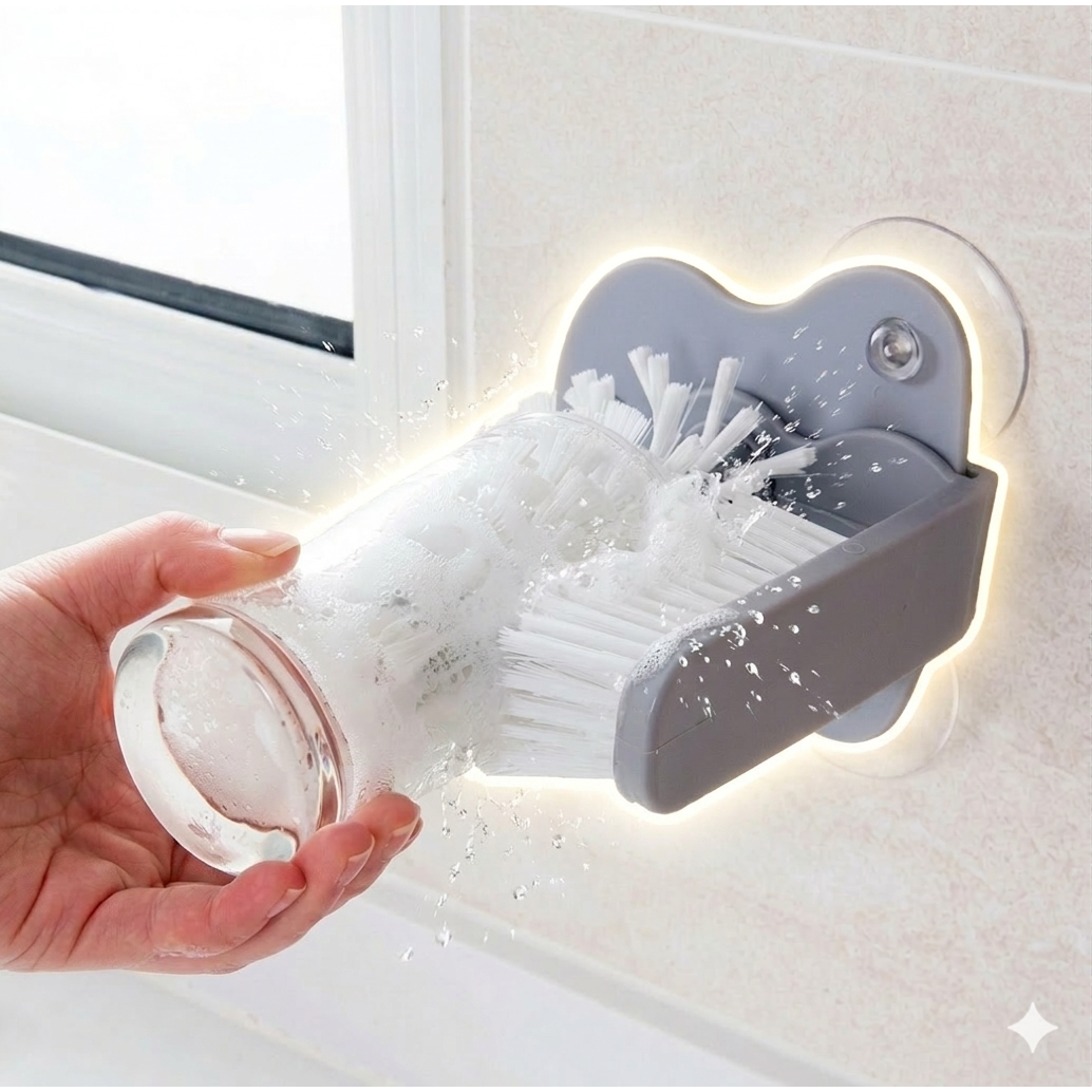 모노리 초간편세척 유리컵 텀블러 이중 세척솔 흡착식 브러쉬 자동 컵닦이 7,400원