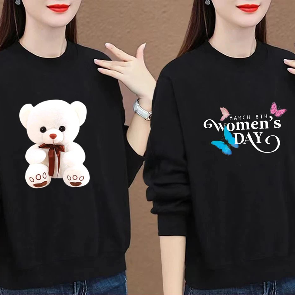 오스틱니 100kg까지 빅사이즈 1+1 날씬해보이는 여성 봄가을 검은색 심플한 날염 오피스 외출용 긴팔 맨투맨 20,900원