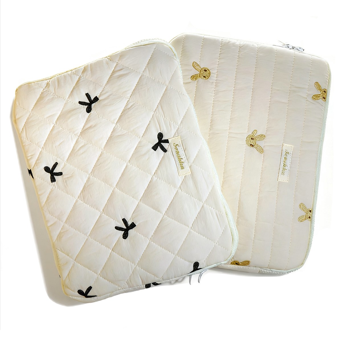 스프트 자수 아이패드 노트북 파우치, 크림색, 1개 14,600원