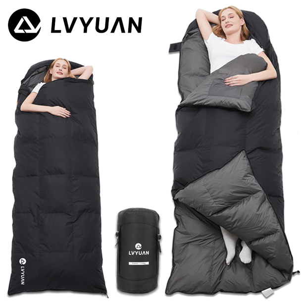 루앤 거위털 1500g 군용 구스 침낭 캠핑 사계절 이불 차박 백패킹 동계 겨울 버닝, 블랙, 1개 99,000원
