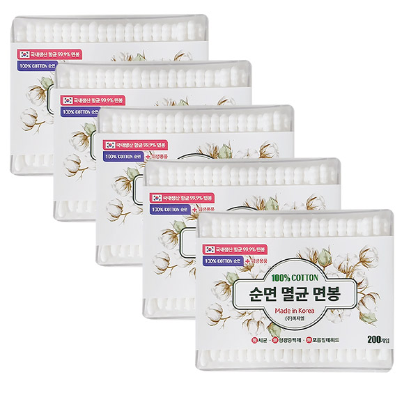 피지엘 순면 멸균면봉(100%순면 국내생산/ 향균99.9%) 9,500원