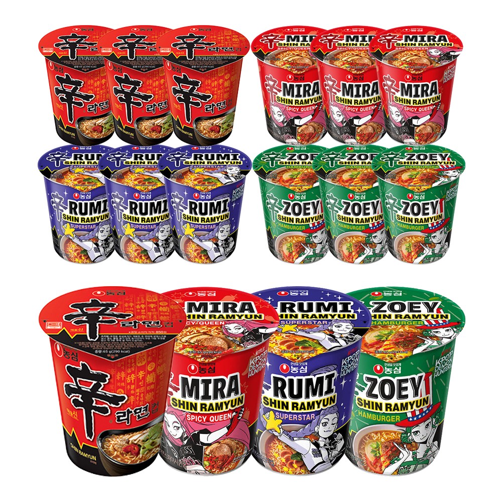 농심 신라면 소컵 혼합 16개 (일반+스파이시퀸+슈퍼스타+햄버거 각 4개), 1박스 20,800원