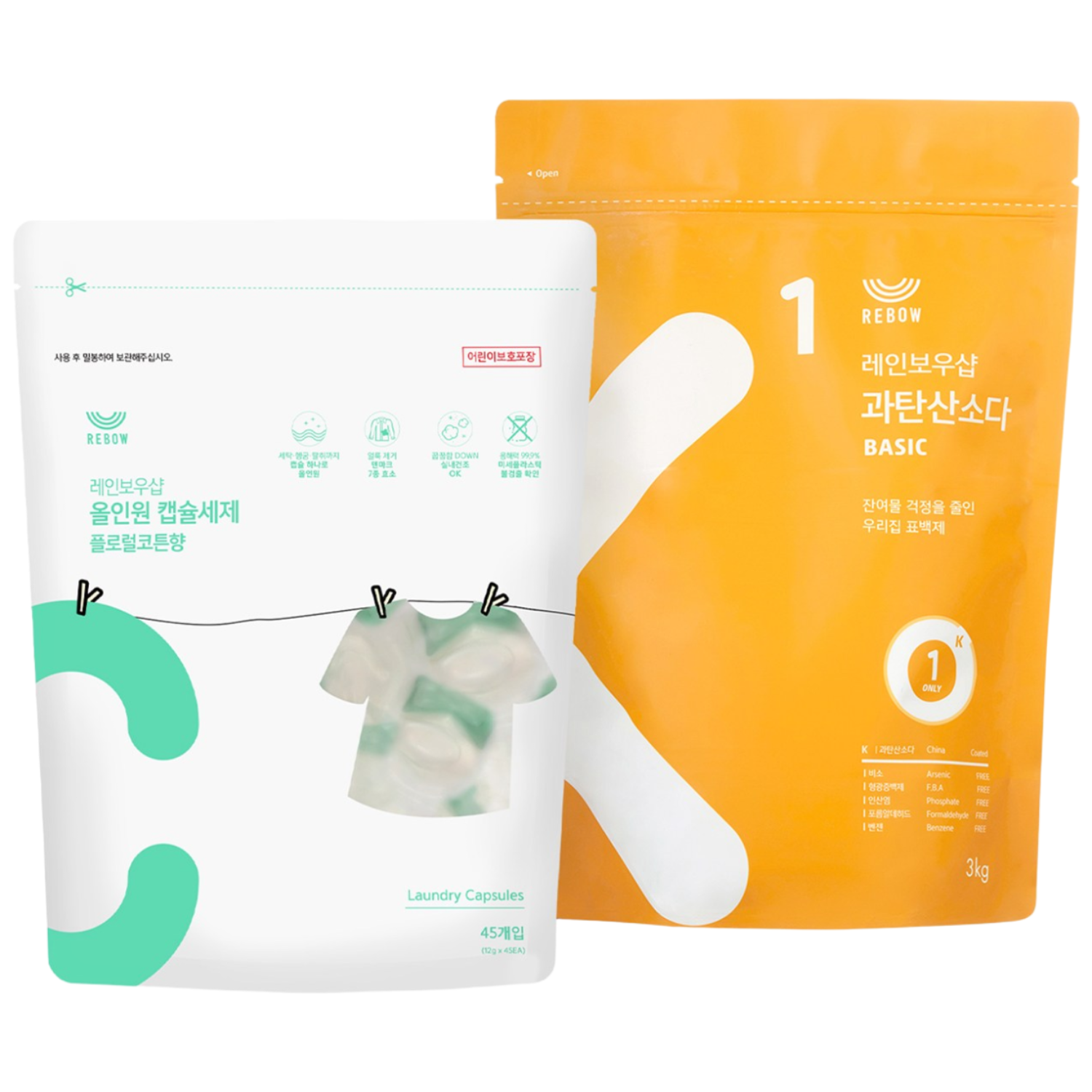 레인보우샵 올인원 표백 캡슐세제 세트, 1세트 19,900원