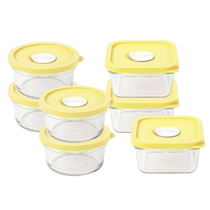 글라스락 렌지쿡 옐로우에디션 햇밥용기 혼합 7개 세트 64,600원