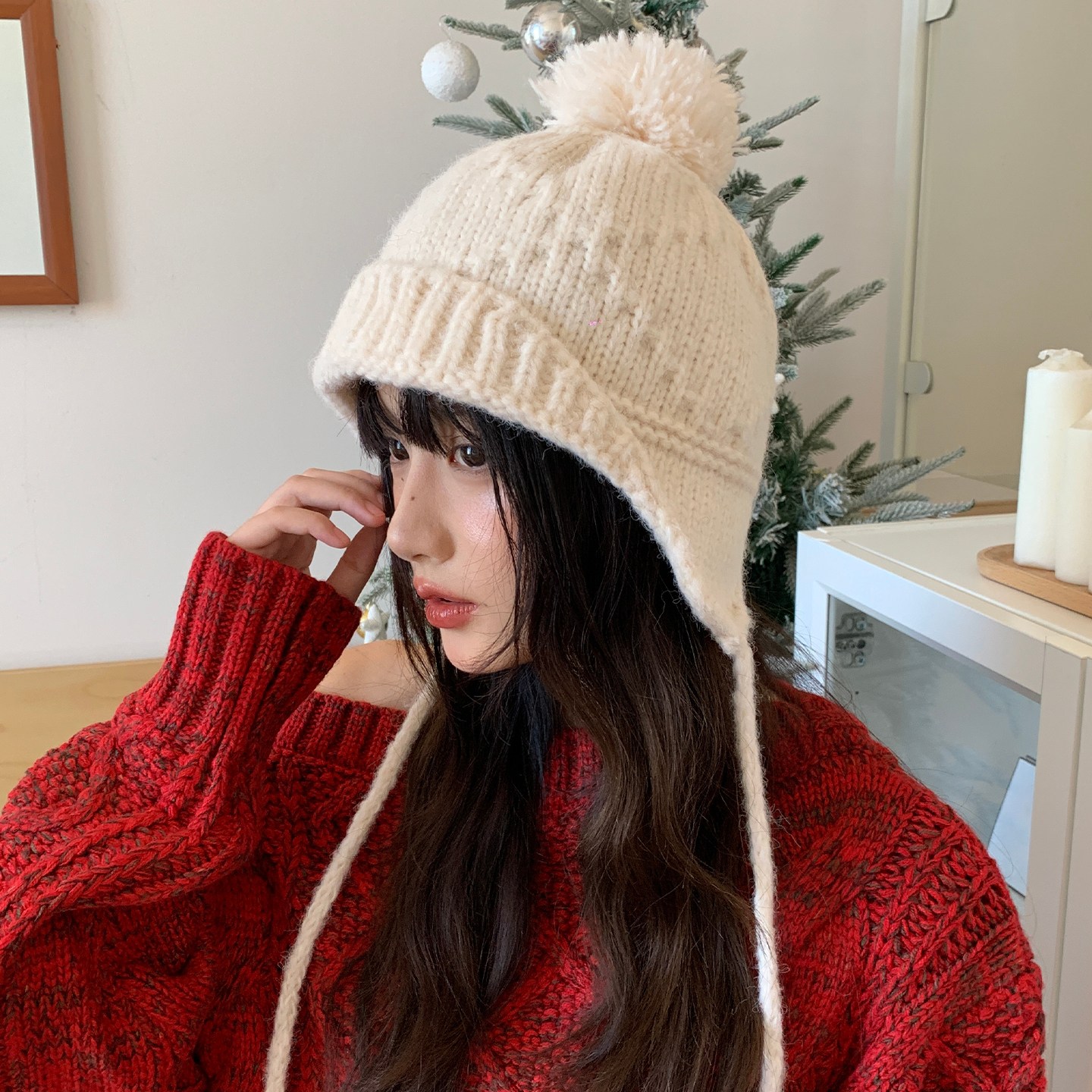 HALOPICK 꽈배기 스타일 보온 방울모자 비니 데일리 겨울모자 17,400원