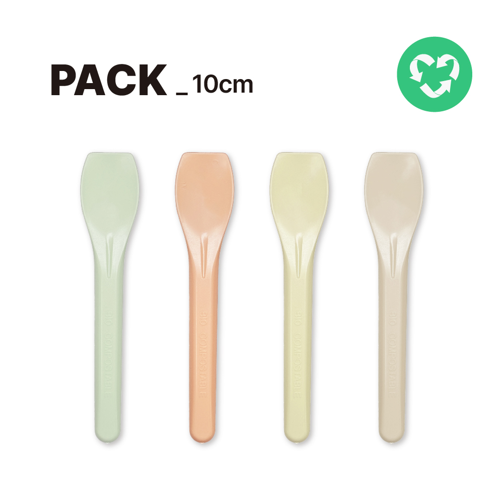 [팩/500개] 친환경스푼 PLA 벌크 무광 아이스크림 미니 스푼 파스텔 표준 4색 스푼 10cm 일회용 20,000원