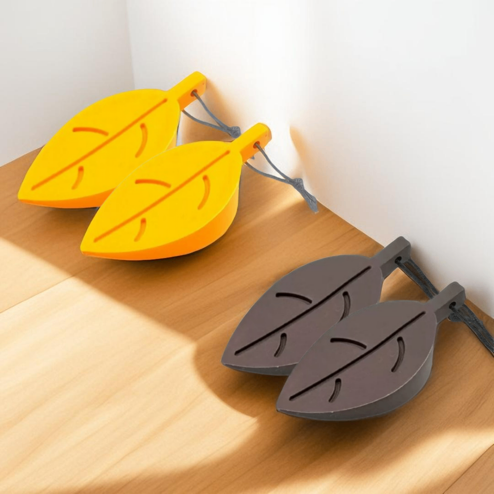 실리콘 나뭇잎 방문 닫힘 방지 도어 스토퍼, 1세트, 오렌지 2개, 브라운 2개 8,800원