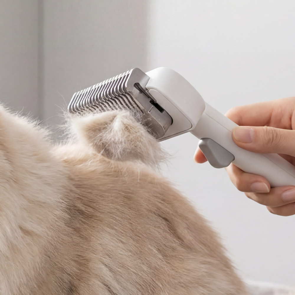 멜틱 강아지 고양이 털갈이 빗, 1개, 화이트 11,400원