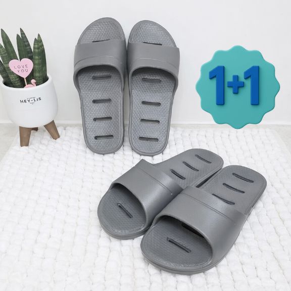 1+1 미끄럼방지 국산 욕실화 문에 안걸리는 발등낮은 슬리퍼 2개, 그레이+그레이, 1세트 11,900원