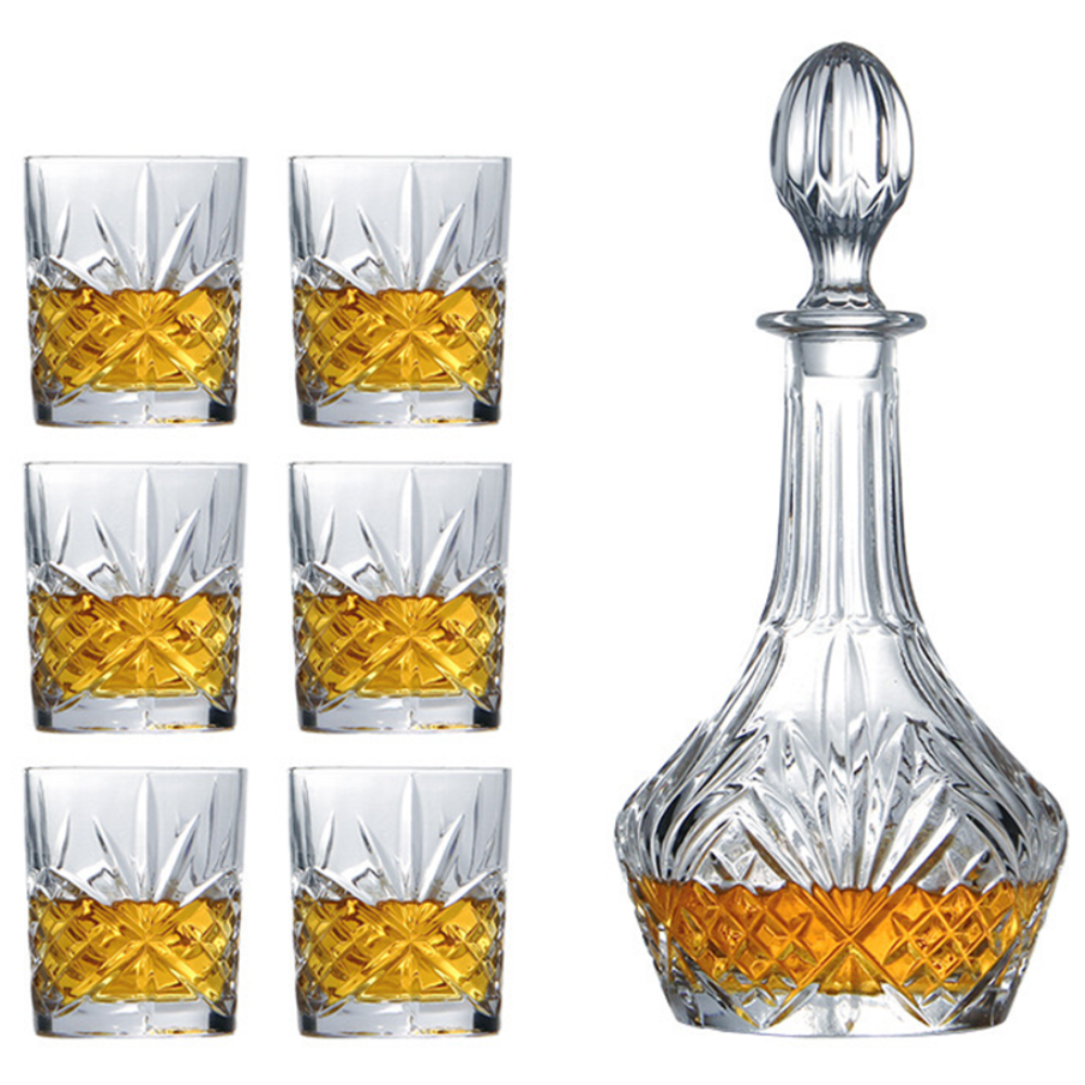 큐앤씨 크리스탈 컷팅 위스키 디캔터 세트 7p, 1개, 750ml 37,810원