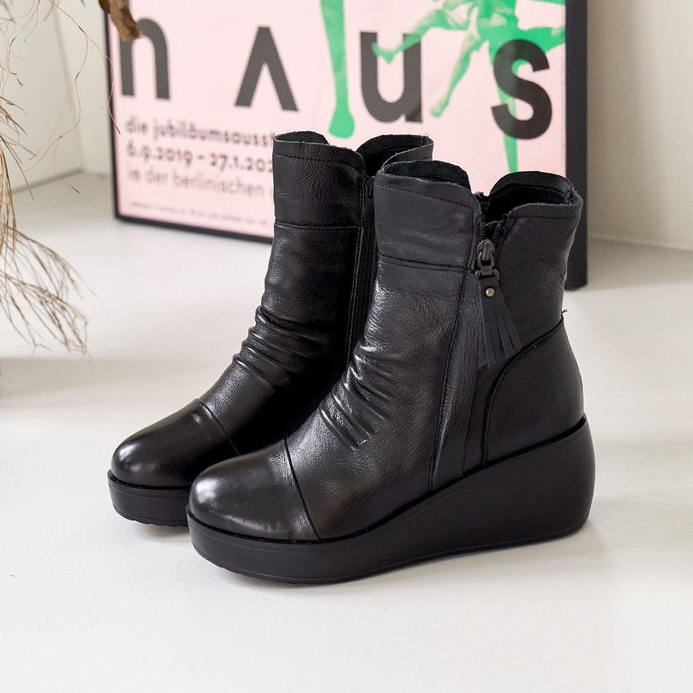 에스유니 소가죽 키높이 여성부츠 앵클부츠 통굽부츠 미들부츠 컴포트화 효도화 49,900원