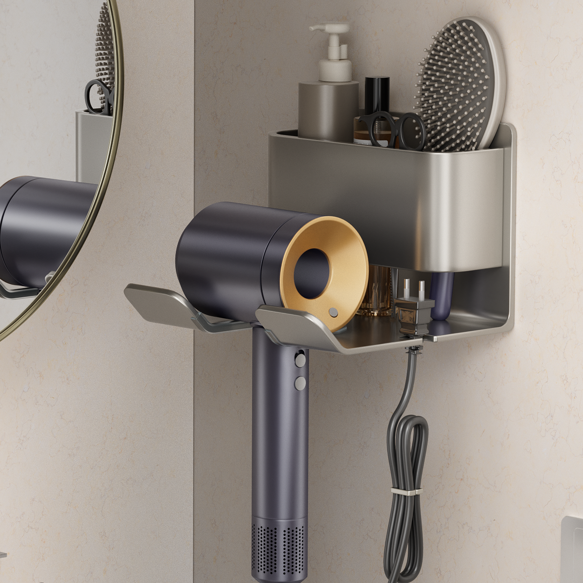 에스위두 무타공 수납형 강력접착 드라이기 거치대 12,980원