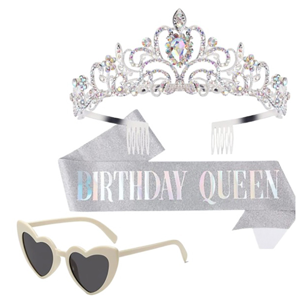 스타리움 인싸 보석 티아라 + 선글라스 + 생일파티 용품 세트 13,850원
