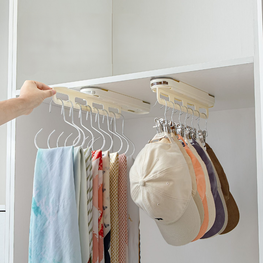 onthetem 무타공 레일 슬라이딩 인출식 바지걸이 옷걸이 치마걸이, 화이트, 1개 13,200원