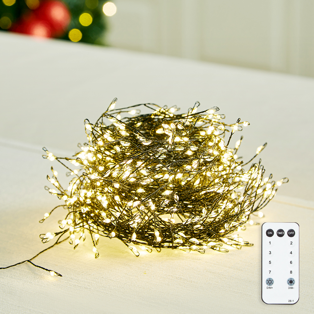 지네전구 줄전구 LED 줄조명 전원코드선 200구 + 리모콘 세트 18,650원